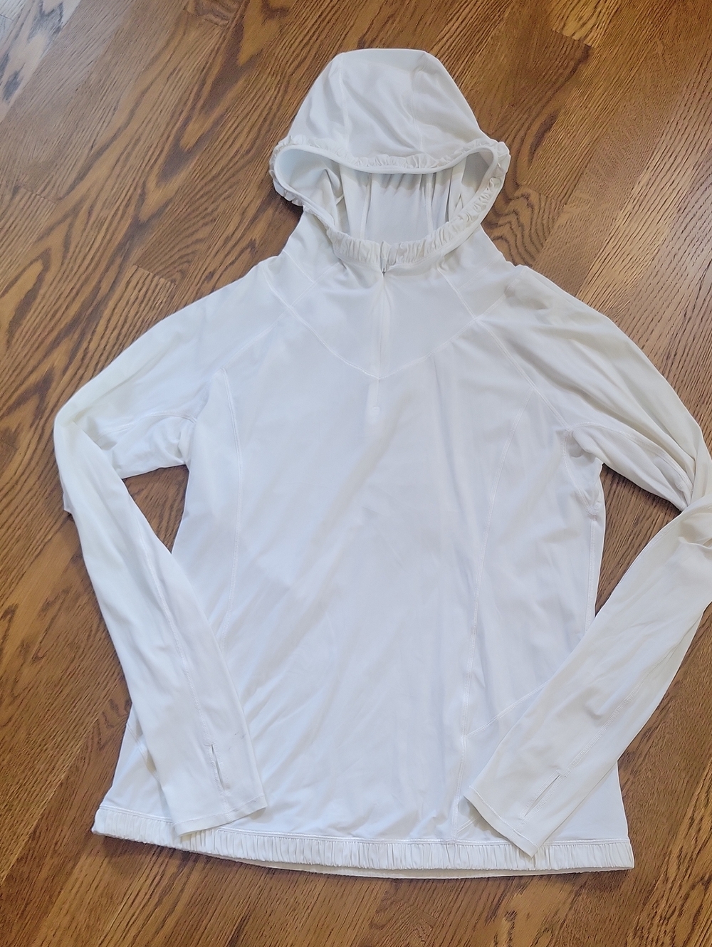 lululemon athletica White Hooded Long-Sleeve Sun Shirt
